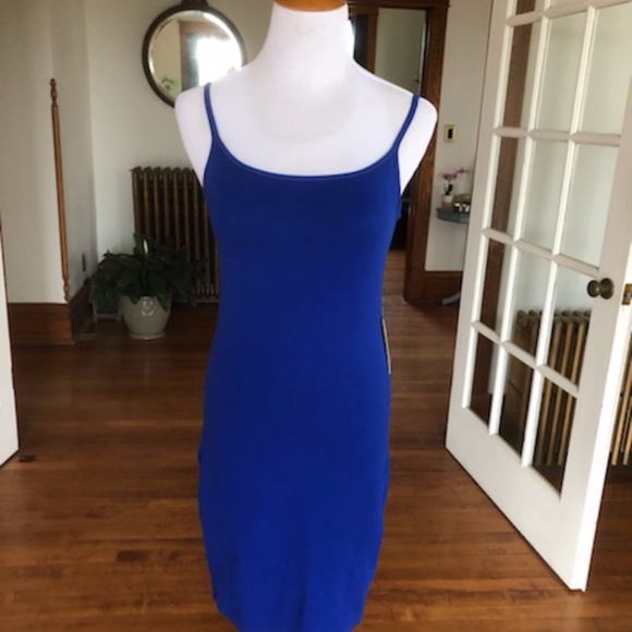 EXPRESS NWT Cobalt Blue Cotton Strappy Tube Dress S/P - Picture 1 of 8
